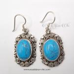 Boucles d’oreille en argent, avec pierres turquoise