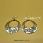Boucles d’oreille en argent, creux, motifs maghrébins.
