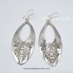 Boucles d’oreille en argent, gravures motifs maghrébins.