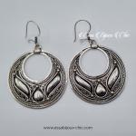 Boucles d’oreilles en argent, forme d’une tête de chat.