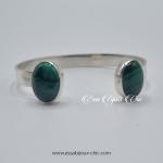 Bracelet ajustable en argent à pierre Malachite