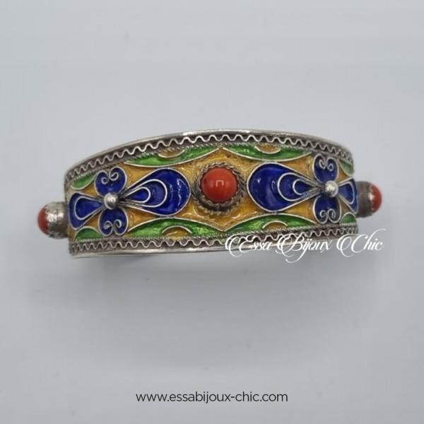 Bracelet ajustable en argent & émail