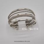 Bracelet ajustable en argent sous forme de 7 alliances